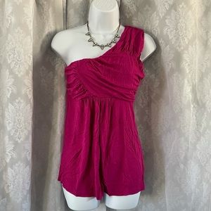 B’leev One Shoulder Pink Blouse